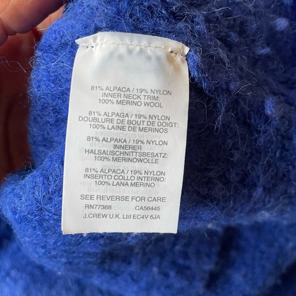 Bright Cobalt J. Crew Alpaca Sweater Oversize Fit Size S - Picture 6 of 7